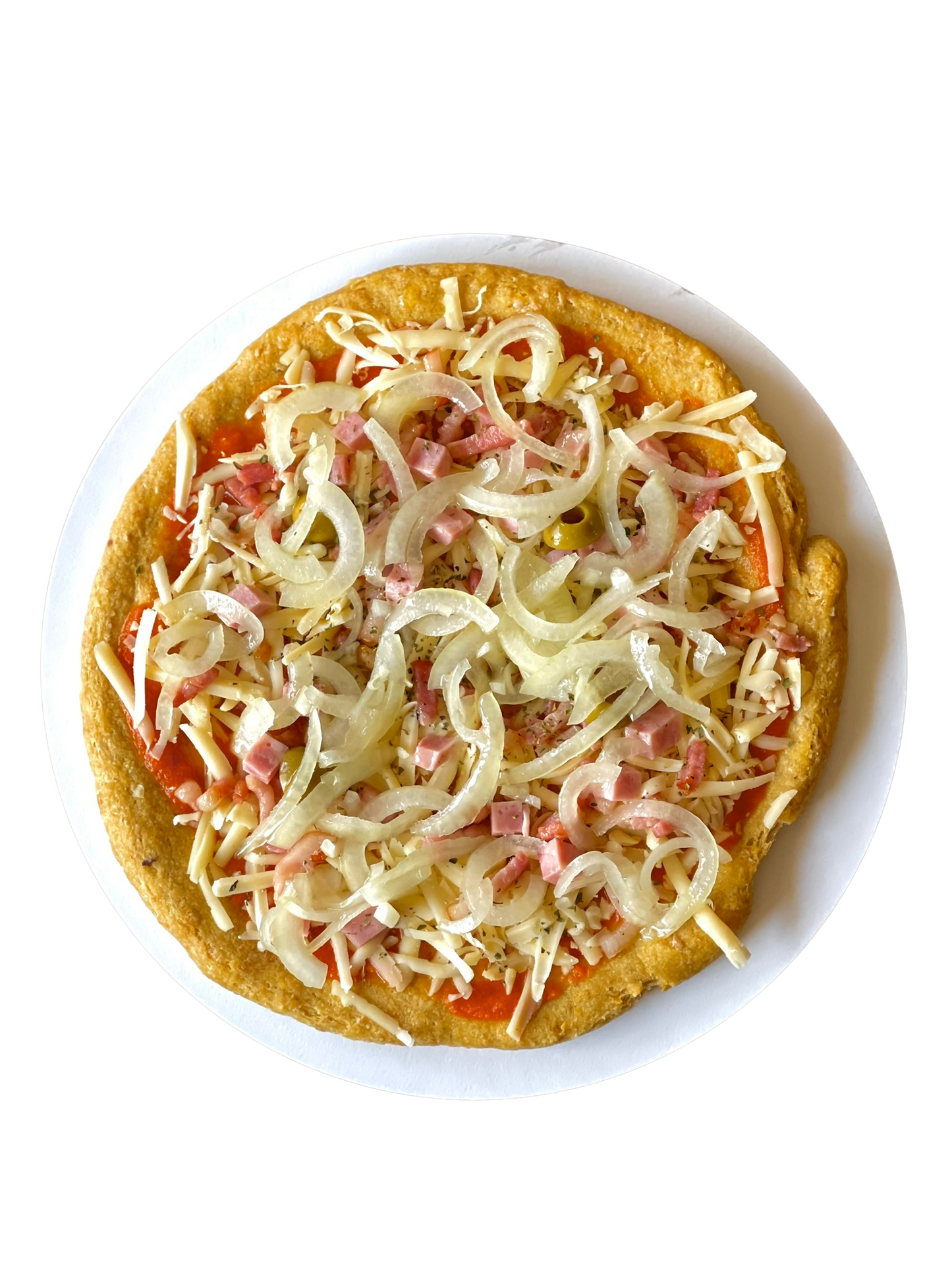 Bacon & ham with cauliflower pizza crust gluten free