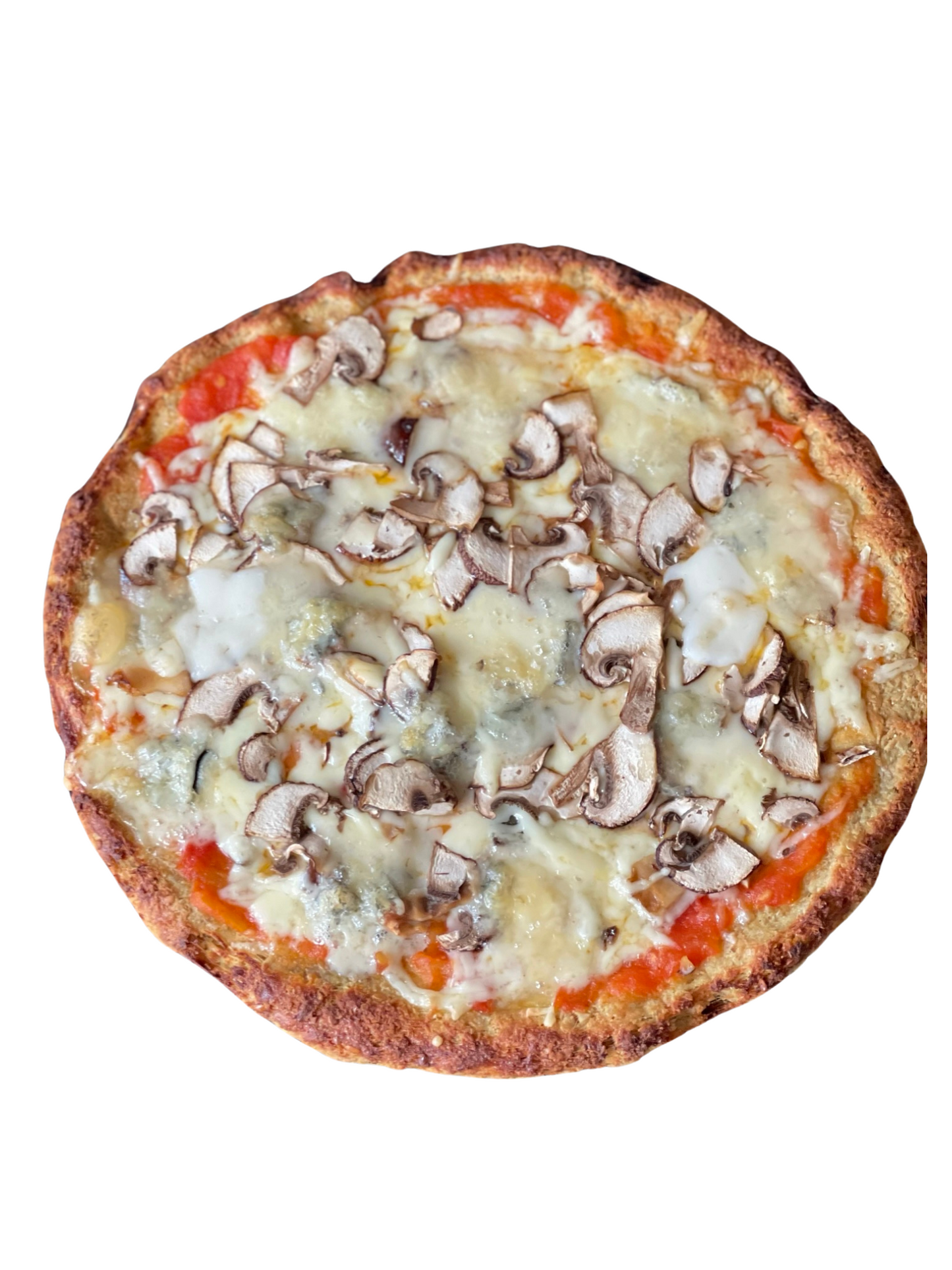 Funghi with cauliflower pizza crust