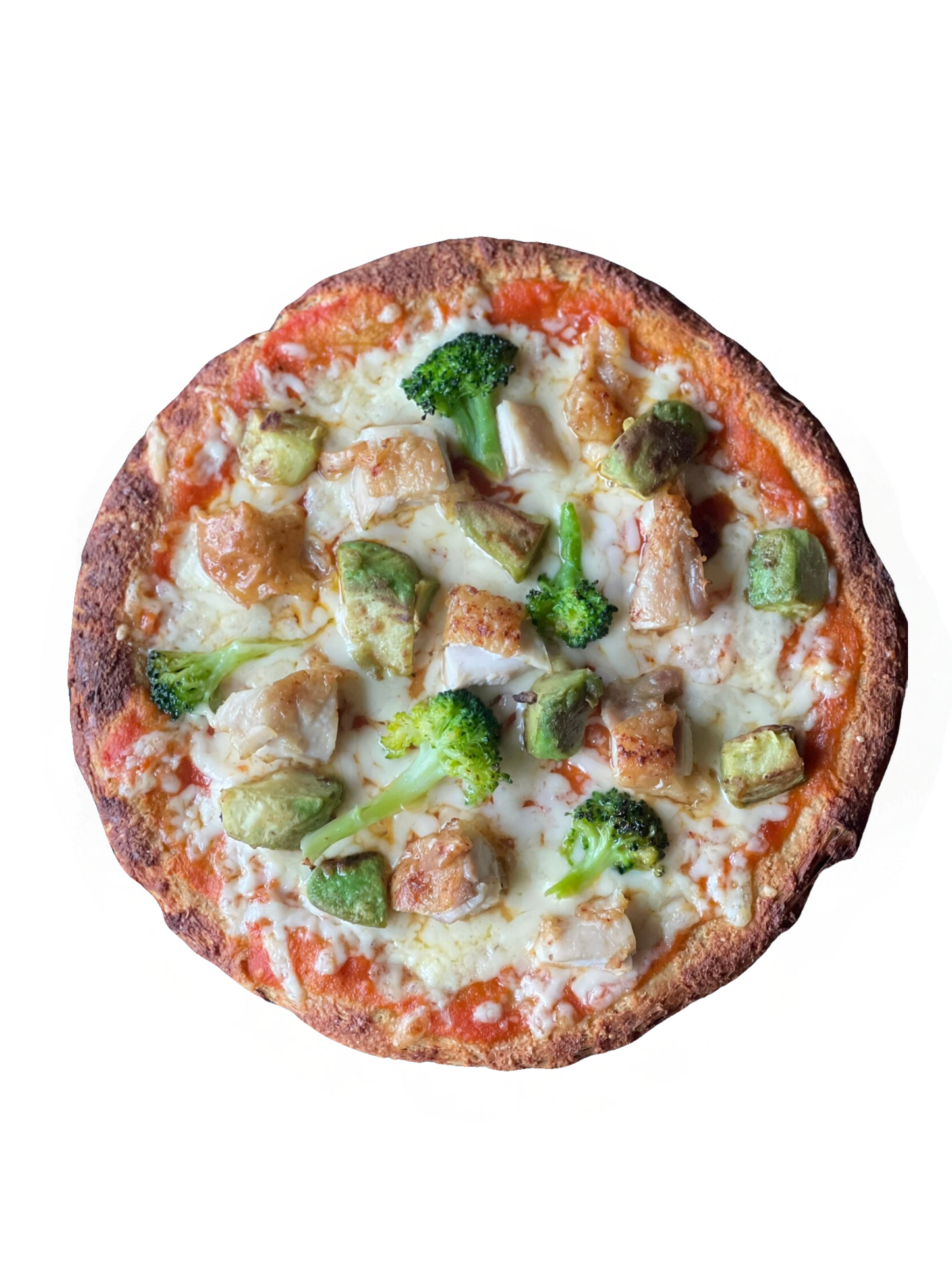Chicken with cauliflower pizza crust